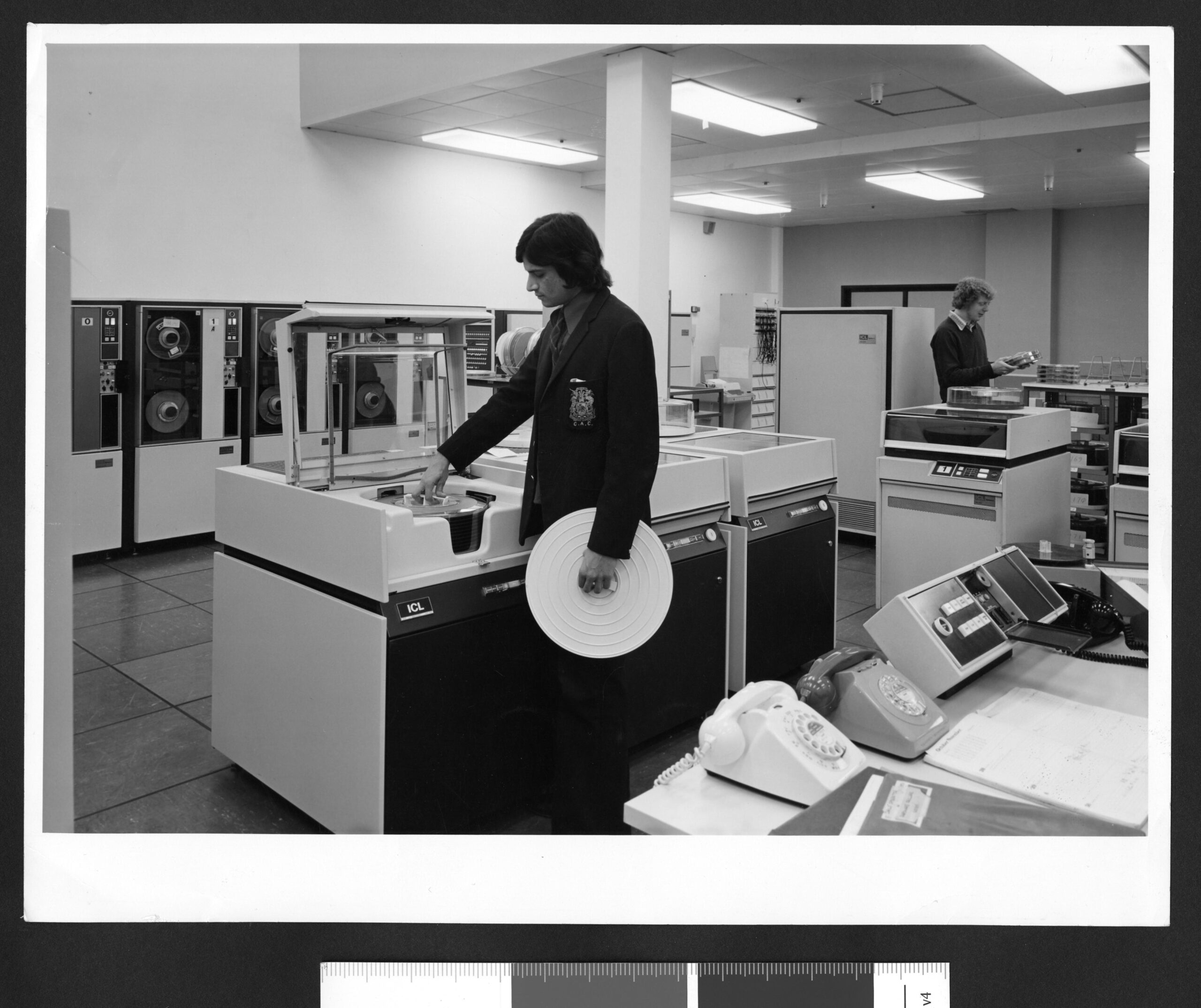 Students using the ICL System 4-50 computer [2], late 1960s