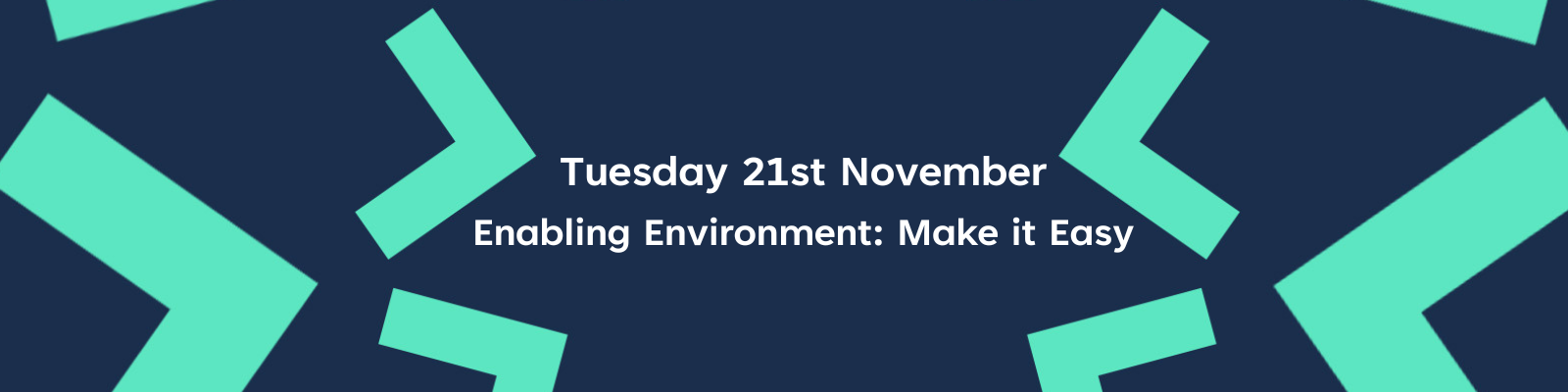 Tuesday 21st November: Enabling Environment: Make it Easy