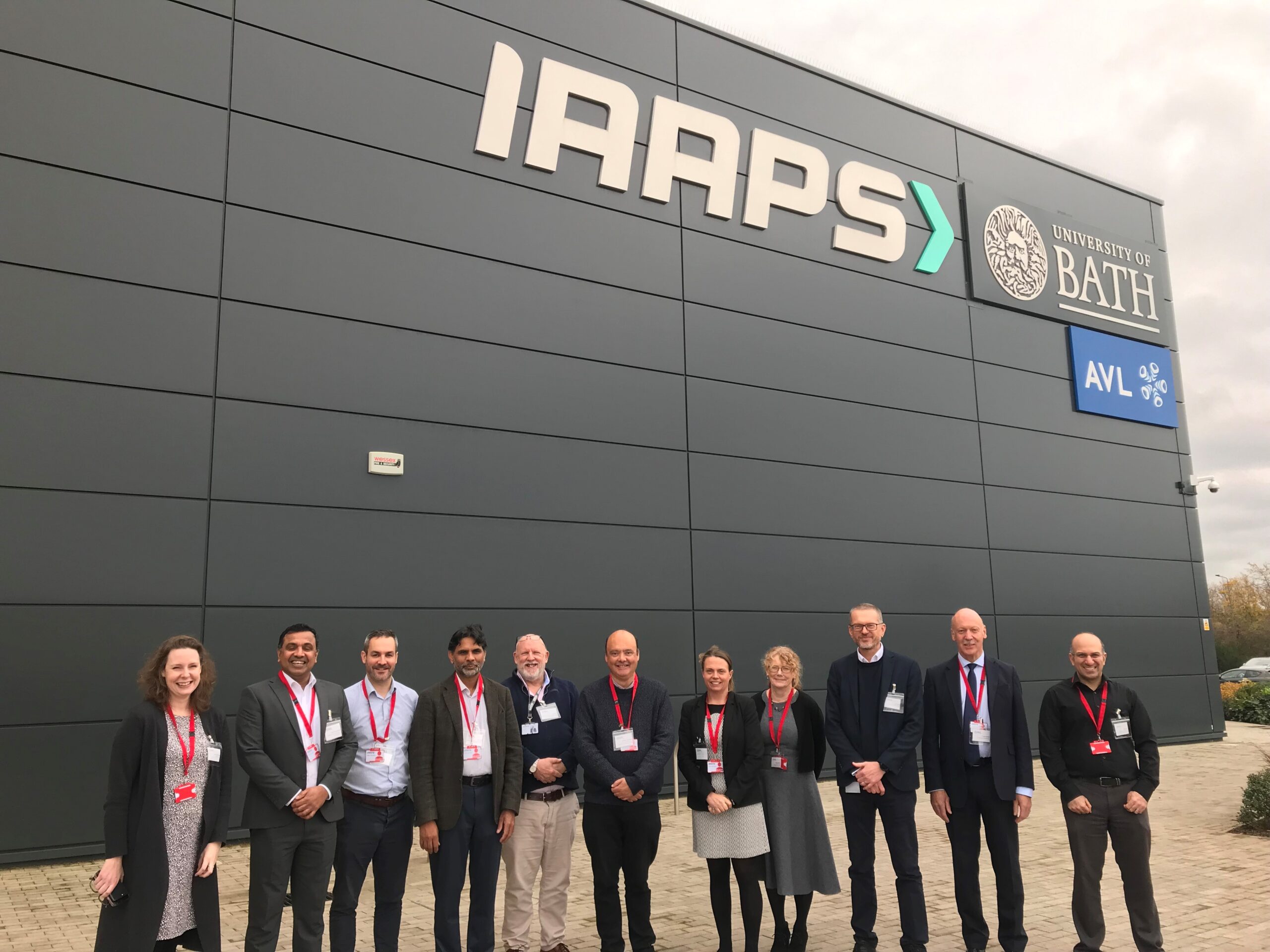 Group of people from GW4 and external organisations standing outside IAAPs