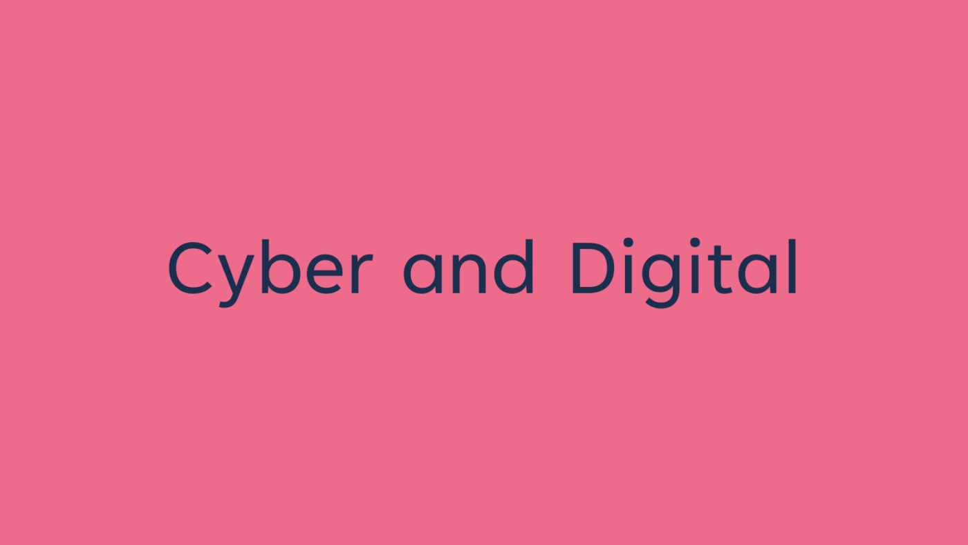 Text says: Cyber and Digital