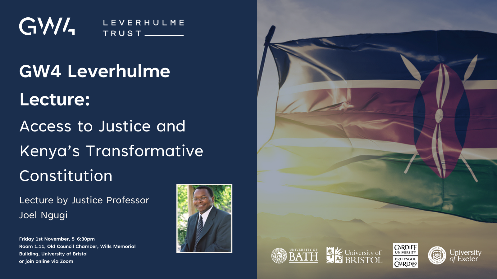 GW4 Leverhulme Lecture: Access to Justice and Kenya’s Transformative Constitution (Hybrid Event)