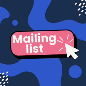 Mailing List button with white curser.