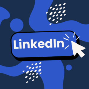 LinkedIn logo with a curser.