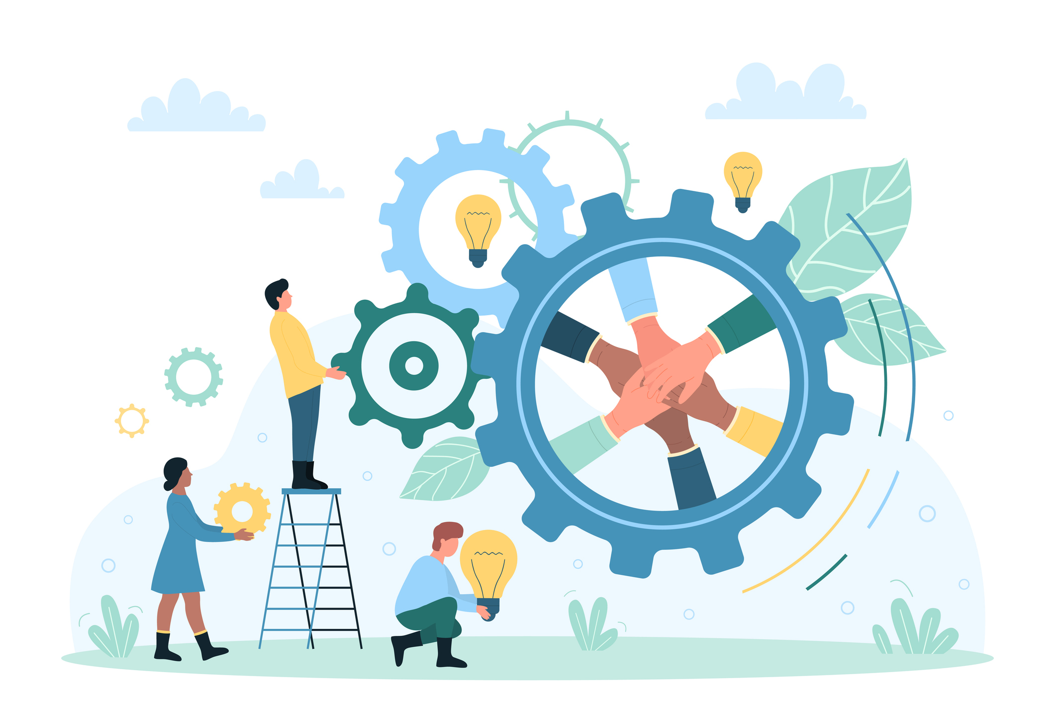Illustration of people working together collaboratively