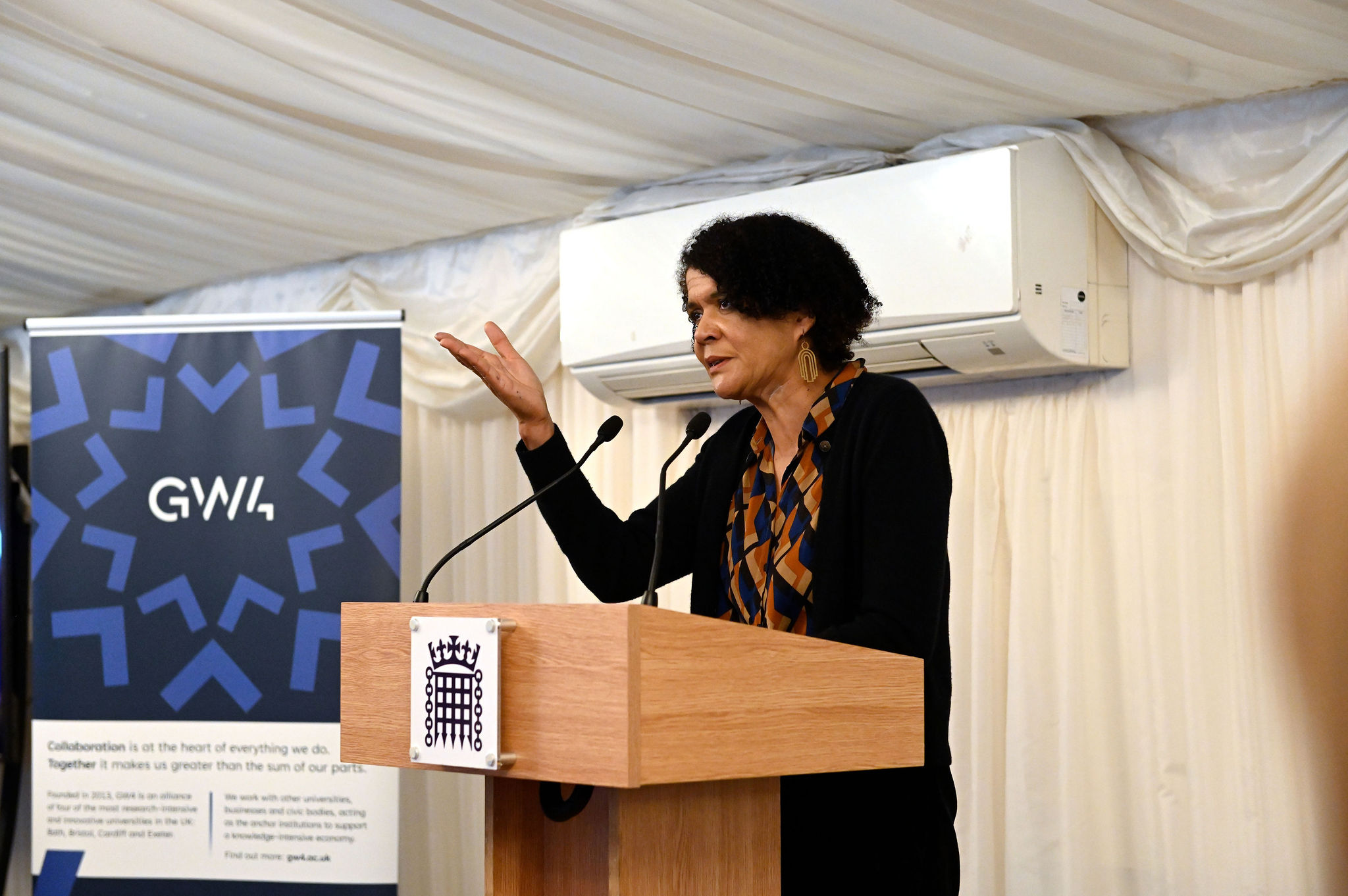 Dame Chi Onwurah MP (Chair of the Science, Innovation and Technology Select Committee) speaking at lectern.